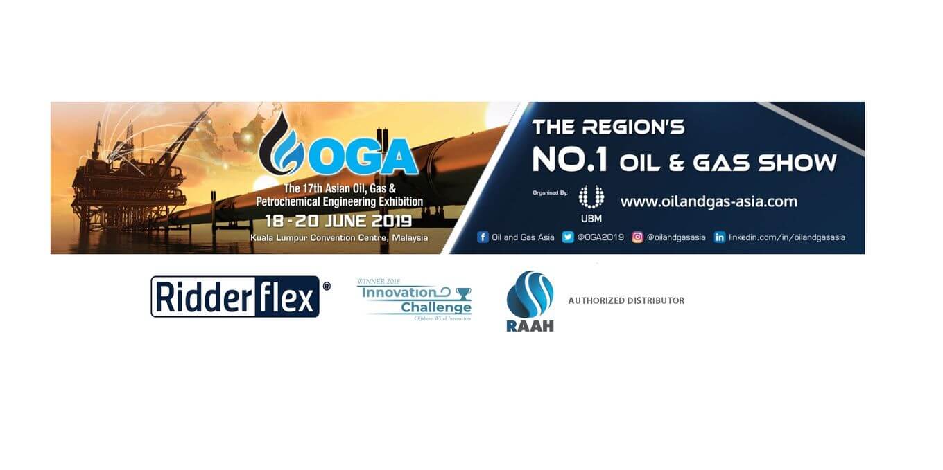 Ridderflex exhibits on Oil & Gas Asia (OGA) 2019 in Kuala Lumpur Ridderflex exhibits on Oil & Gas Asia (OGA) 2019 in Kuala Lumpur
